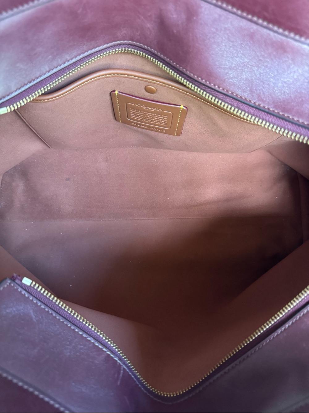 Soft Empire Carryall Bag 40 Coach Leather Satchel Bag in Burgundy - Picture 8 of 14